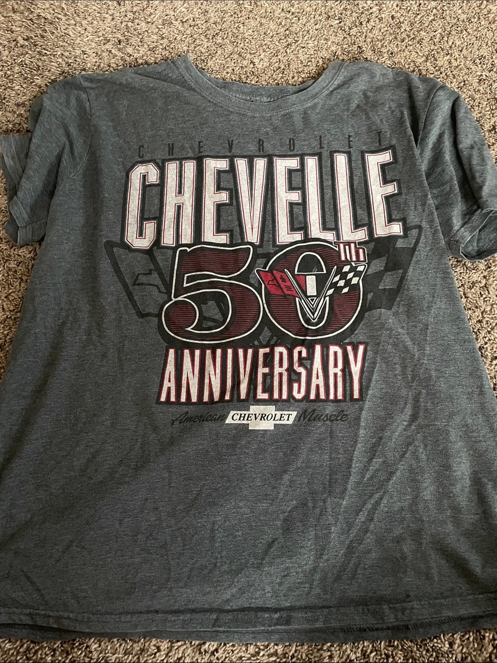 Chevelle 50th Anniversary Graphic Tee - Gray with Maroon Accents